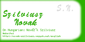 szilviusz novak business card